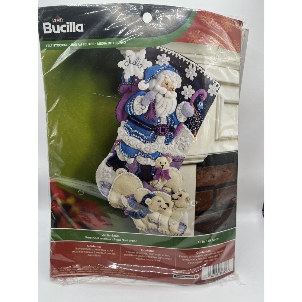 Bucilla ARTIC SANTA  Stocking Kit-86653/2015 Tri-Linqual Instructions